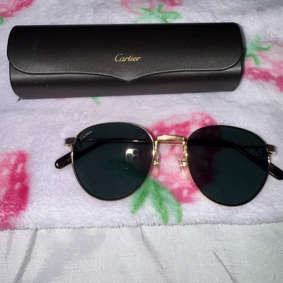 Cartier Gold and Black Sunglasses - Picture 4 of 11